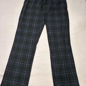 Kenneth Cole Black and Blue Plaid Jogger Pants
